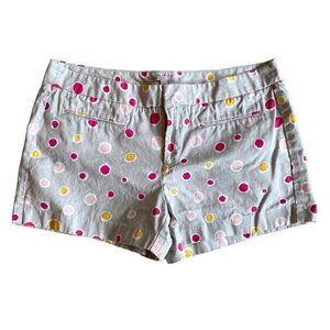 GAP Womens Khaki Shorts w/ Abstract Pink & Yellow Polka Dots‎ Size 12 Preppy